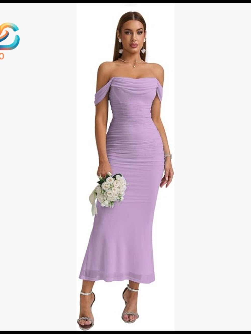 Off Shoulder Maxi Dress Corset Ruched Bodycon Formal Wedding Guest